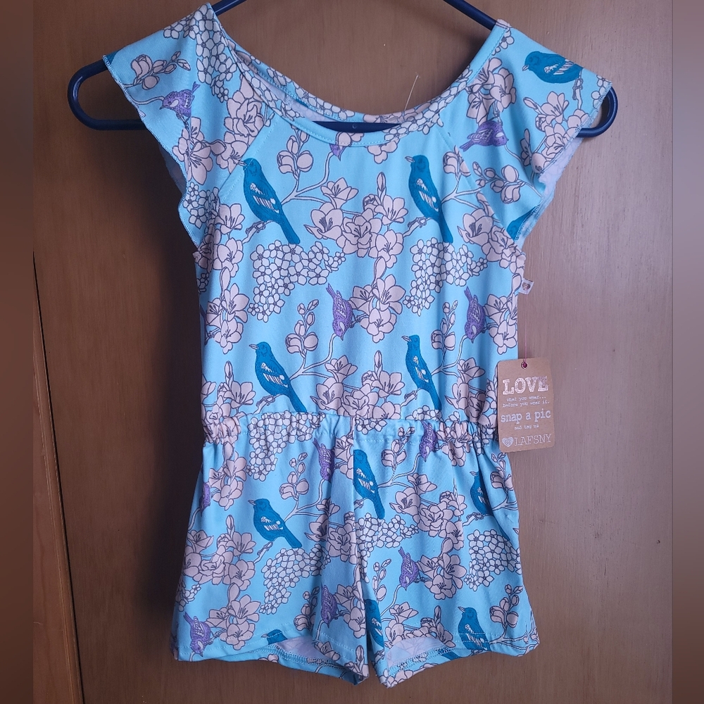 Bird Print Blue Romper